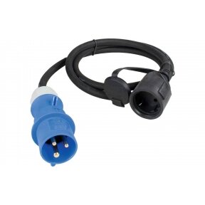 CEE adapter cable 3-pole to earthing contact coupling 1.5 m