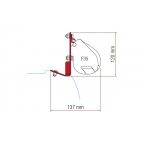 Fiamma brackets for F35 Pro awning roof-mounting