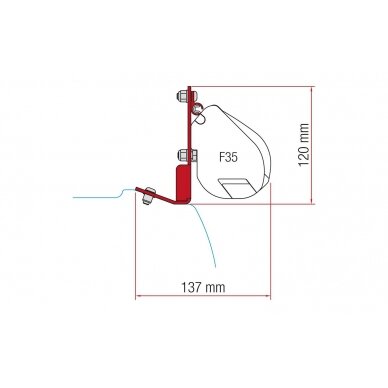 Fiamma brackets for F35 Pro awning roof-mounting 1