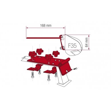 Fiamma brackets for F35 Pro awning roof-mounting 11