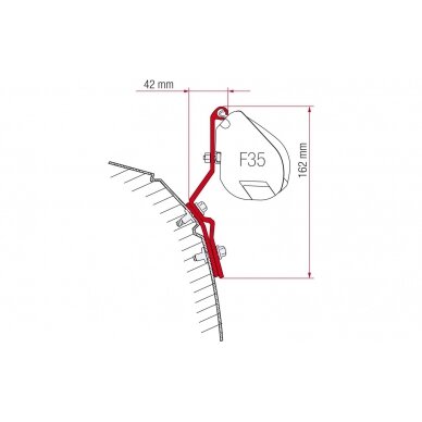 Fiamma brackets for F35 Pro awning roof-mounting 13