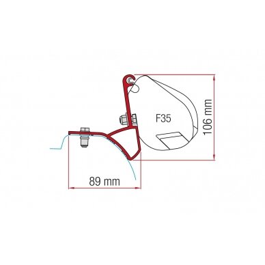 Fiamma brackets for F35 Pro awning roof-mounting 28