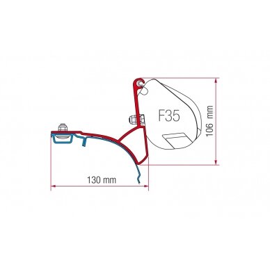 Fiamma brackets for F35 Pro awning roof-mounting 35