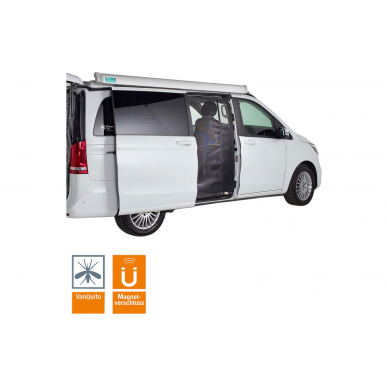 Mosquito net VanQuito MB V-Class 2014/ Vito/Marco Polo with magnet zipper sliding door 3