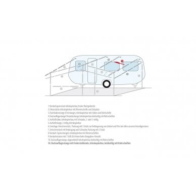 Roof support pole with spring steel end 1